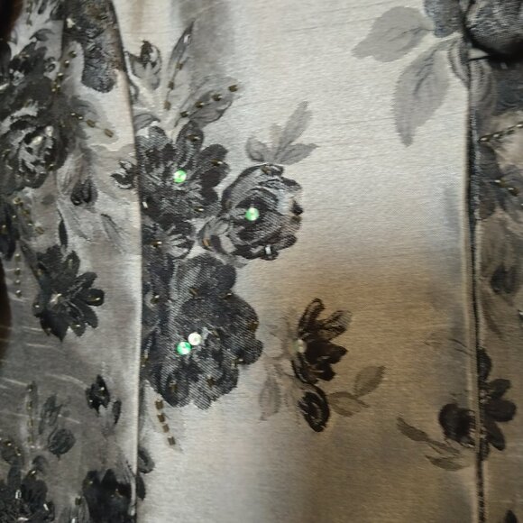 Jessica Howard Evenings Women's Size 12 Gray/Black Floral Sequin Jacket Party - Picture 5 of 7